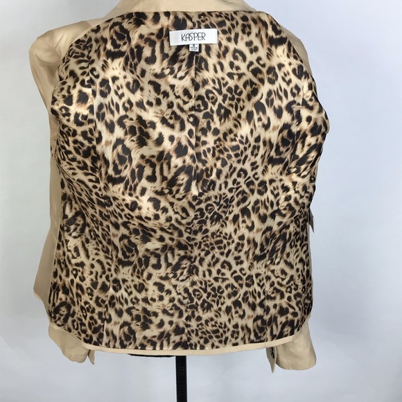 Kasper Woman’s Blazer Sz 6 Safari Khaki Tan - Picture 6 of 8